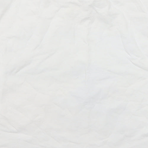 Disney Womens White Cotton Basic T-Shirt Size 6 Round Neck - Stitch
