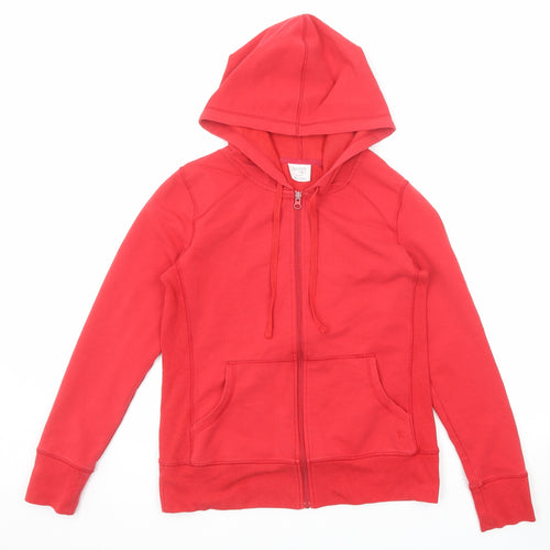 Danskin Womens Red Cotton Full Zip Hoodie Size 8 Zip - Size 8-10