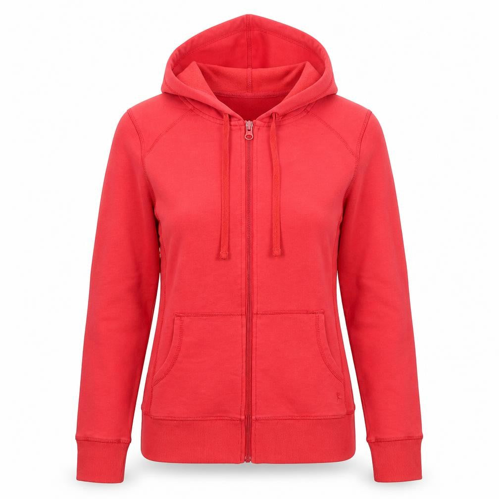 Danskin Womens Red Cotton Full Zip Hoodie Size 8 Zip - Size 8-10