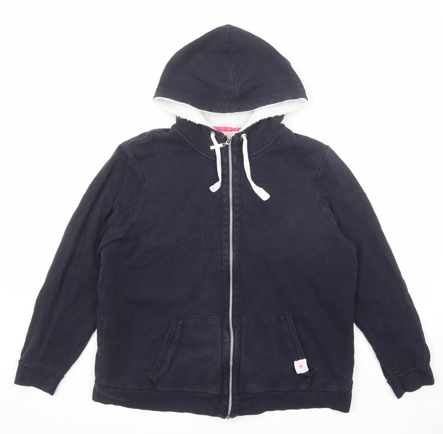 Maine New England Womens Black Cotton Full Zip Hoodie Size 18 Zip