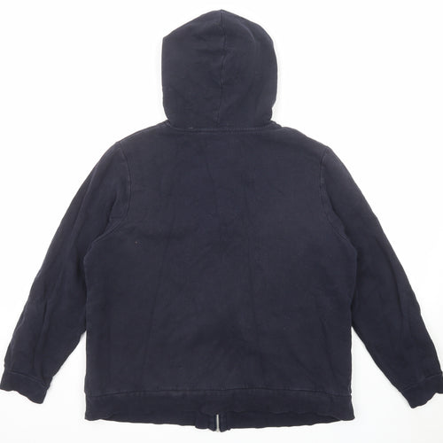 Maine New England Womens Black Cotton Full Zip Hoodie Size 18 Zip