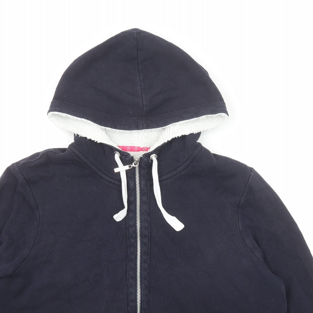 Maine New England Womens Black Cotton Full Zip Hoodie Size 18 Zip