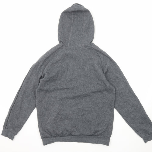 adidas Boys Grey Cotton Pullover Hoodie Size 15-16 Years Pullover