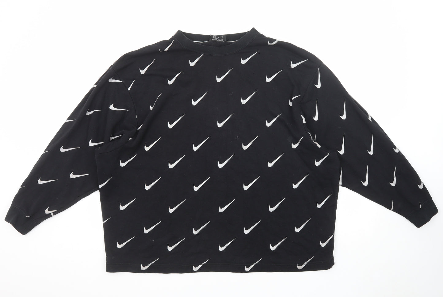 Nike Mens Black Cotton Pullover Sweatshirt Size XL