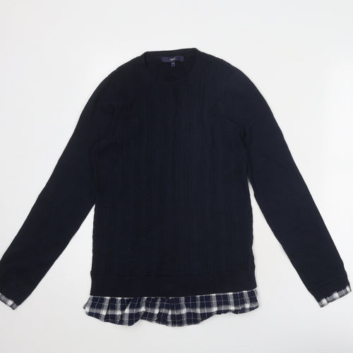 NEXT Womens Blue Round Neck Nylon Pullover Jumper Size 10