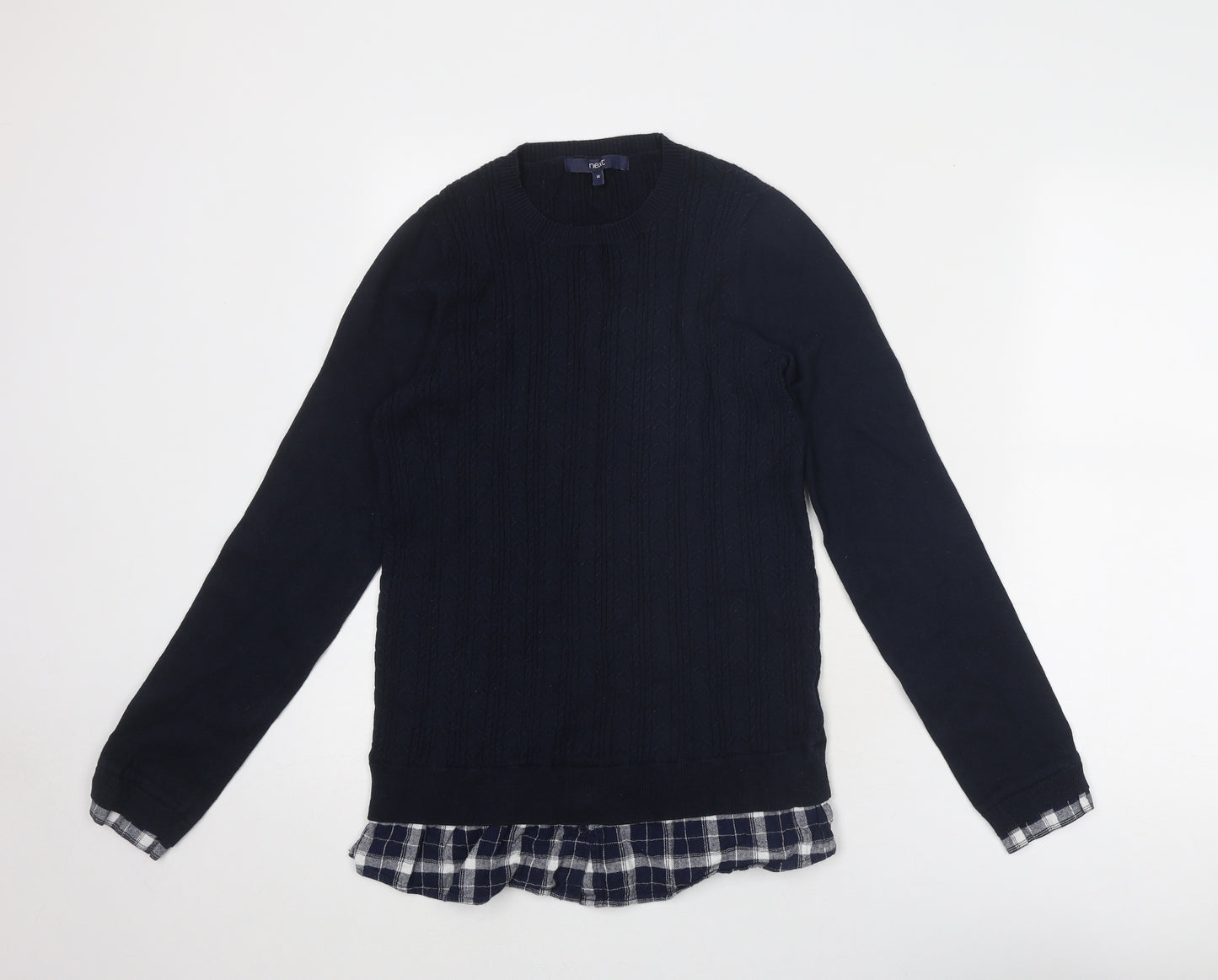 NEXT Womens Blue Round Neck Nylon Pullover Jumper Size 10