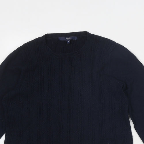NEXT Womens Blue Round Neck Nylon Pullover Jumper Size 10