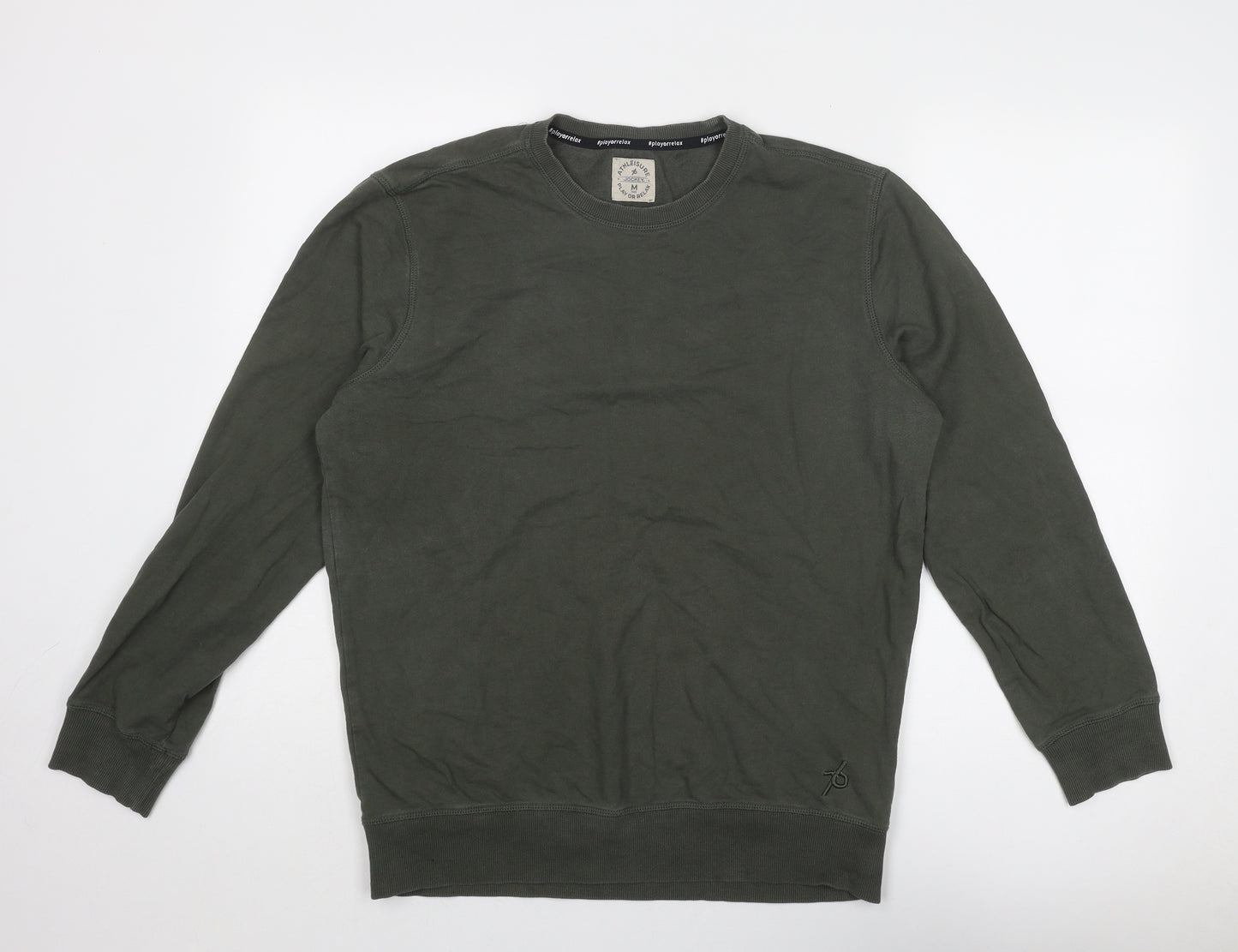 Jockey Mens Green Cotton Pullover Sweatshirt Size M