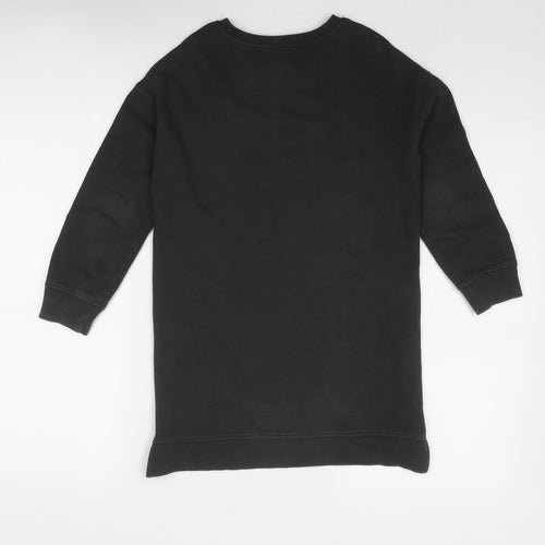 NEXT Girls Grey Cotton Tunic Sweatshirt Size 7 Years Pullover - Rainbow