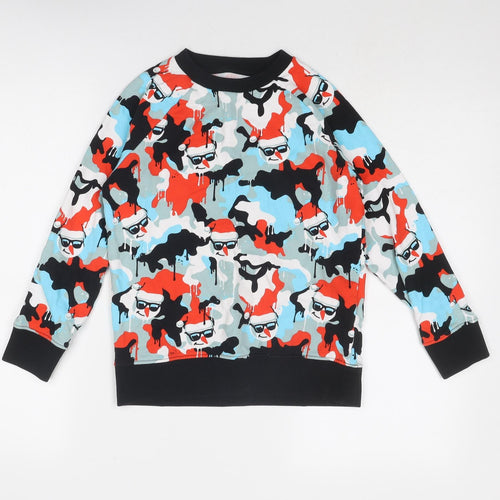 NEXT Boys Multicoloured Geometric Cotton Pullover Sweatshirt Size 10 Years Pullover - Christmas Snowman