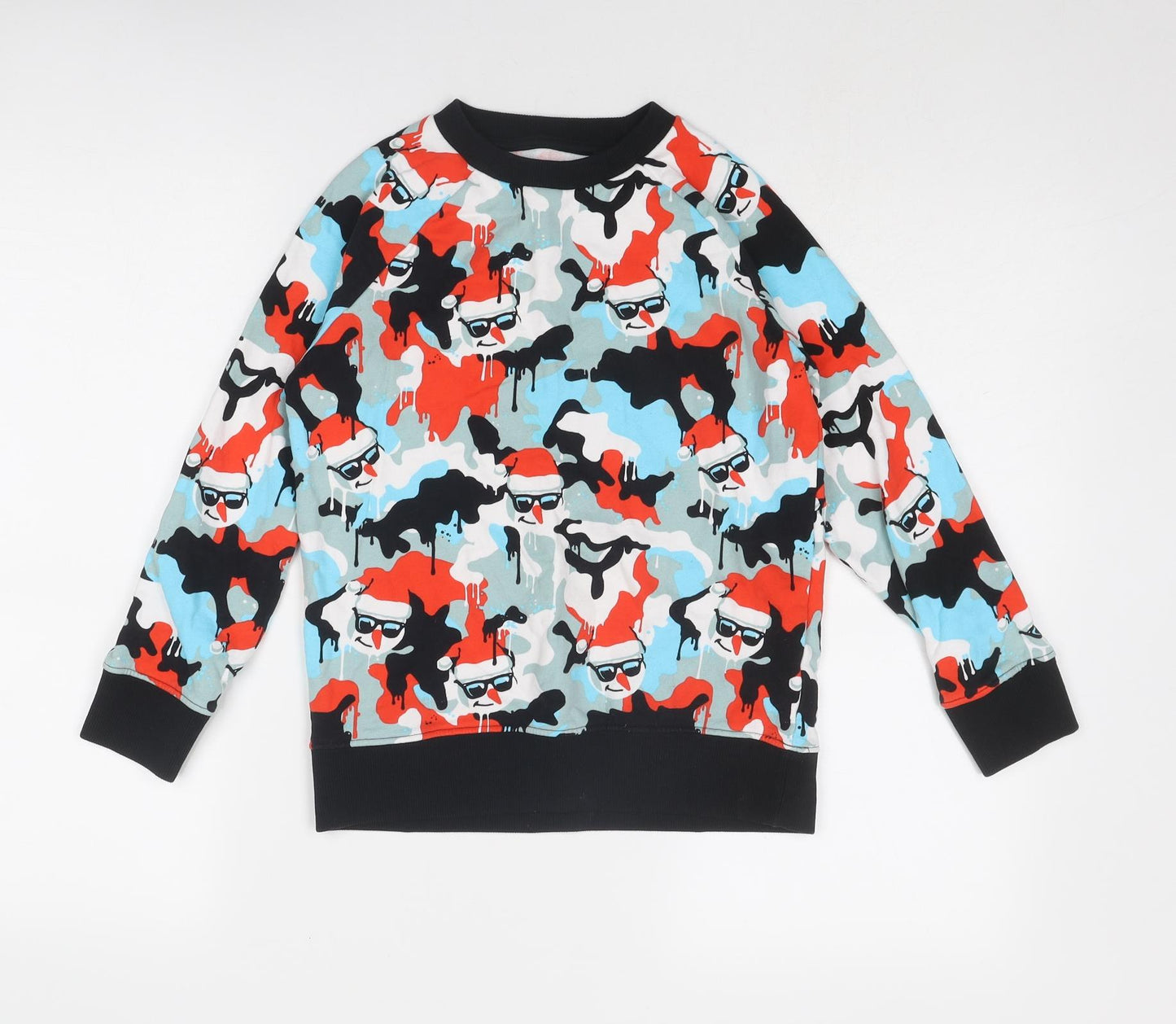 NEXT Boys Multicoloured Geometric Cotton Pullover Sweatshirt Size 10 Years Pullover - Christmas Snowman