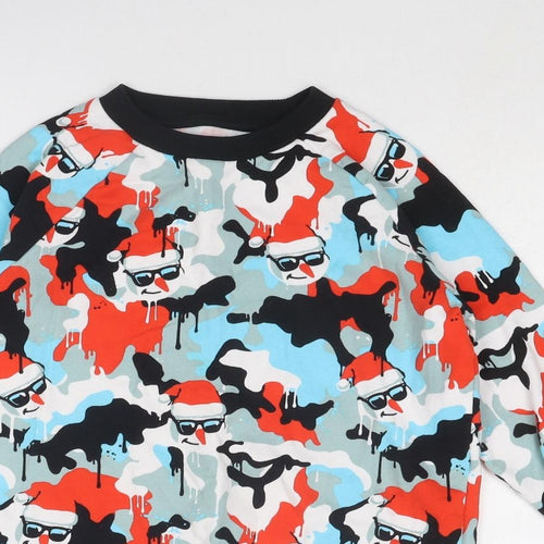 NEXT Boys Multicoloured Geometric Cotton Pullover Sweatshirt Size 10 Years Pullover - Christmas Snowman
