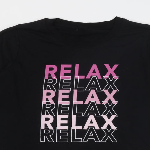 Yours Womens Black Cotton Pullover Sweatshirt Size 18 Pullover - Relax Size 18-20