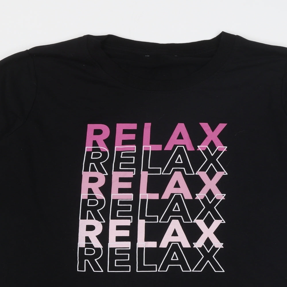 Yours Womens Black Cotton Pullover Sweatshirt Size 18 Pullover - Relax Size 18-20