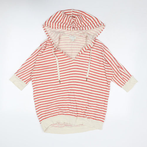 Witchery Womens Beige Striped Cotton Pullover Hoodie Size M Pullover