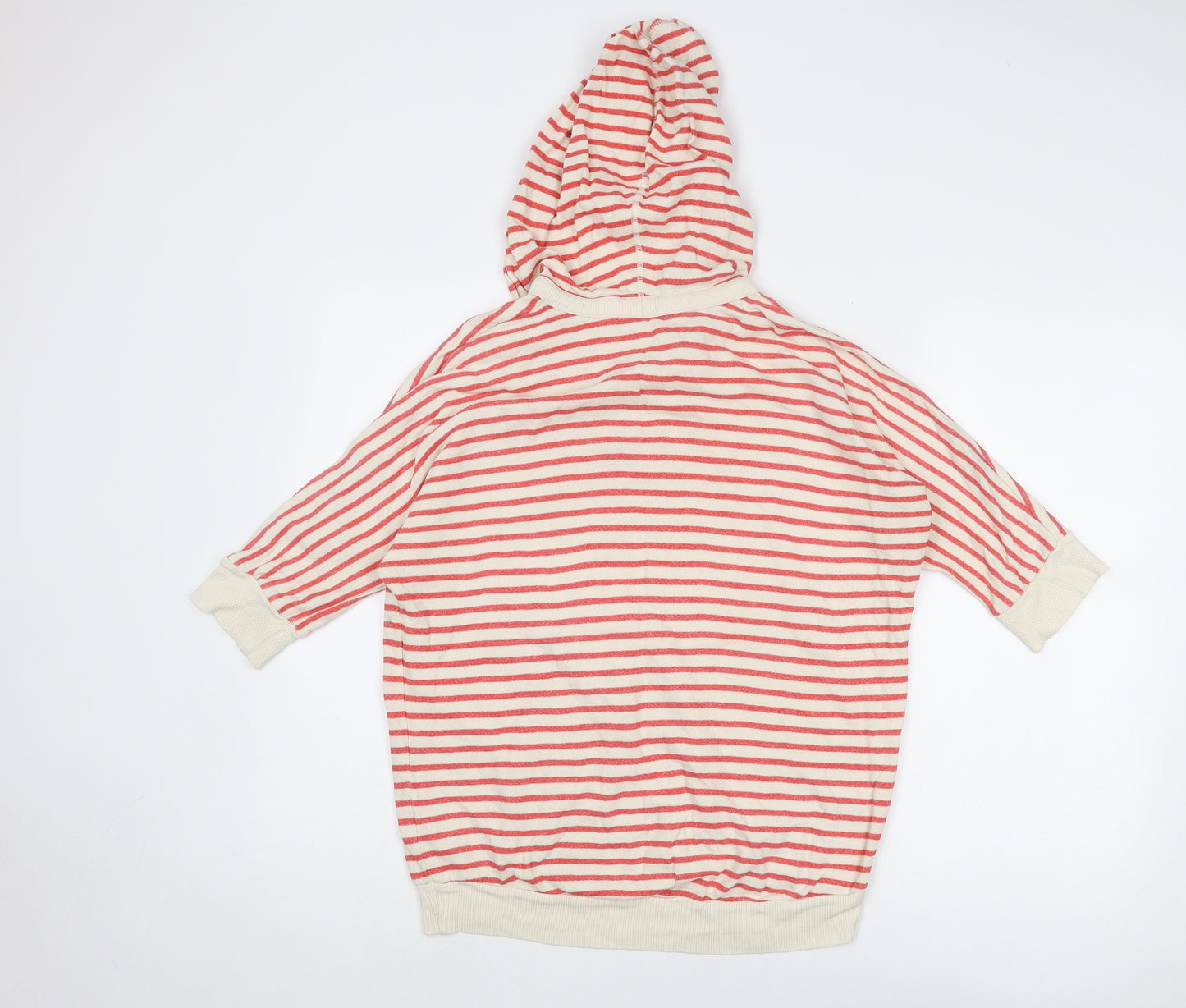 Witchery Womens Beige Striped Cotton Pullover Hoodie Size M Pullover