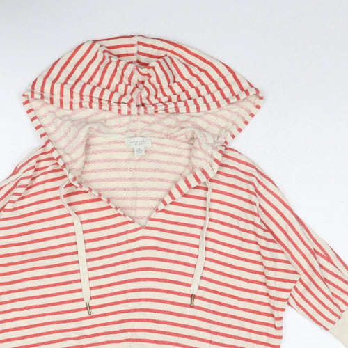 Witchery Womens Beige Striped Cotton Pullover Hoodie Size M Pullover