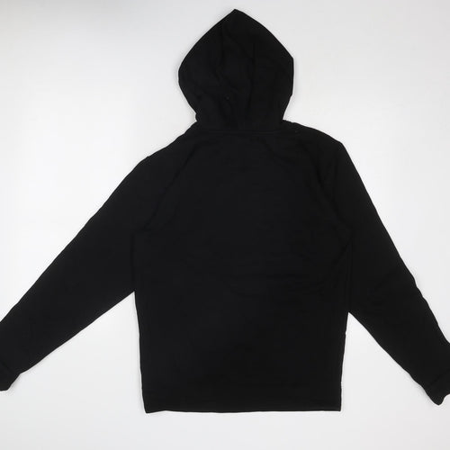 JACK & JONES Mens Black Cotton Pullover Hoodie Size M