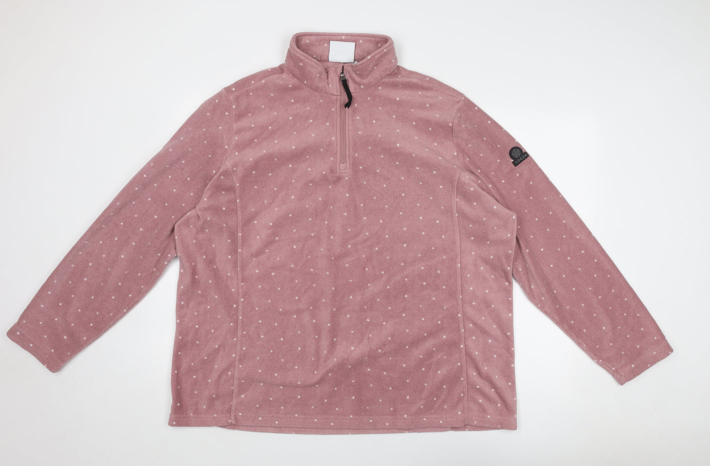 TOG24 Womens Pink Polka Dot Polyester Pullover Sweatshirt Size 20 Zip