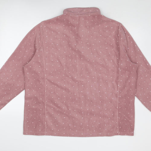 TOG24 Womens Pink Polka Dot Polyester Pullover Sweatshirt Size 20 Zip