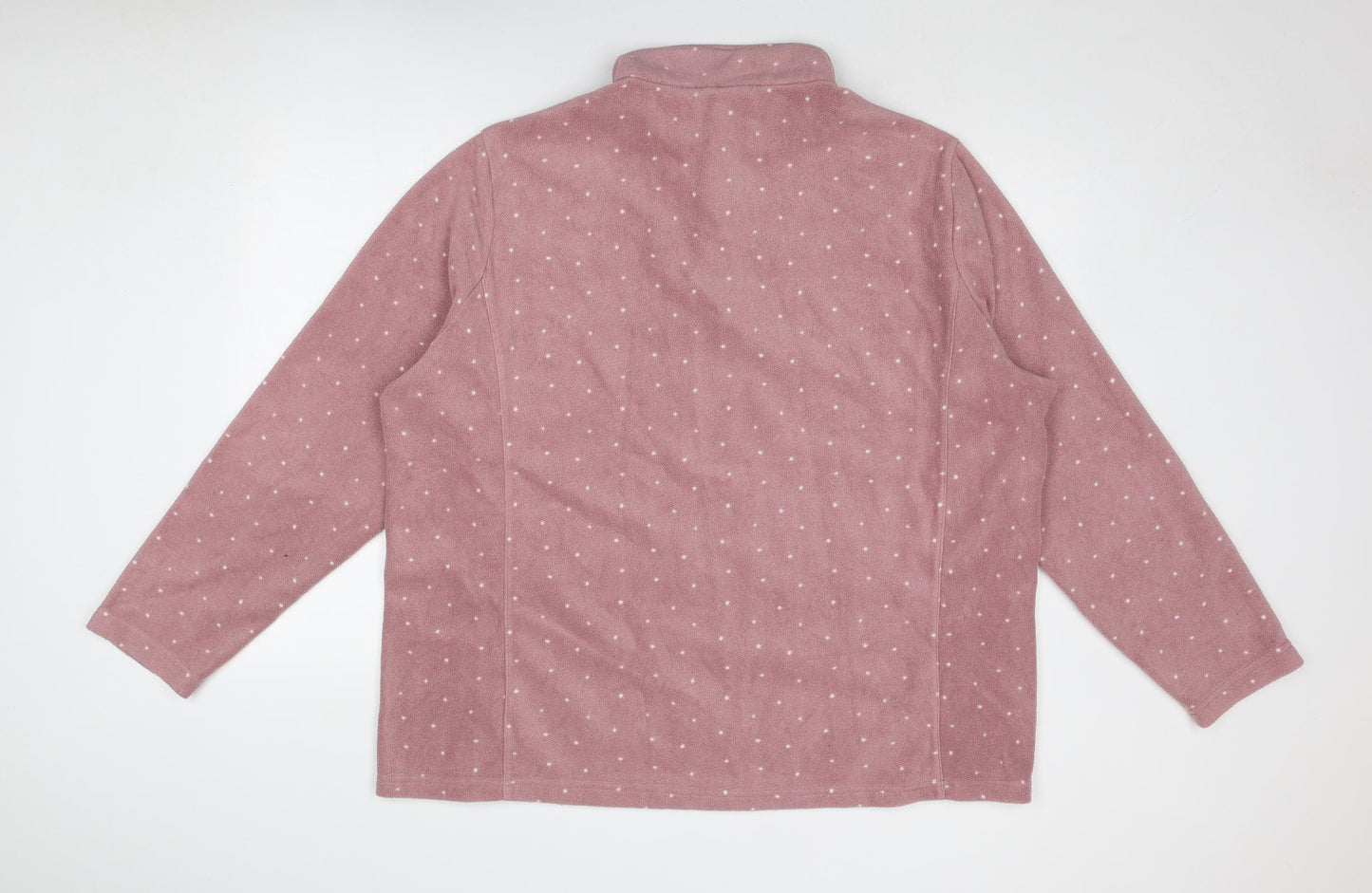 TOG24 Womens Pink Polka Dot Polyester Pullover Sweatshirt Size 20 Zip