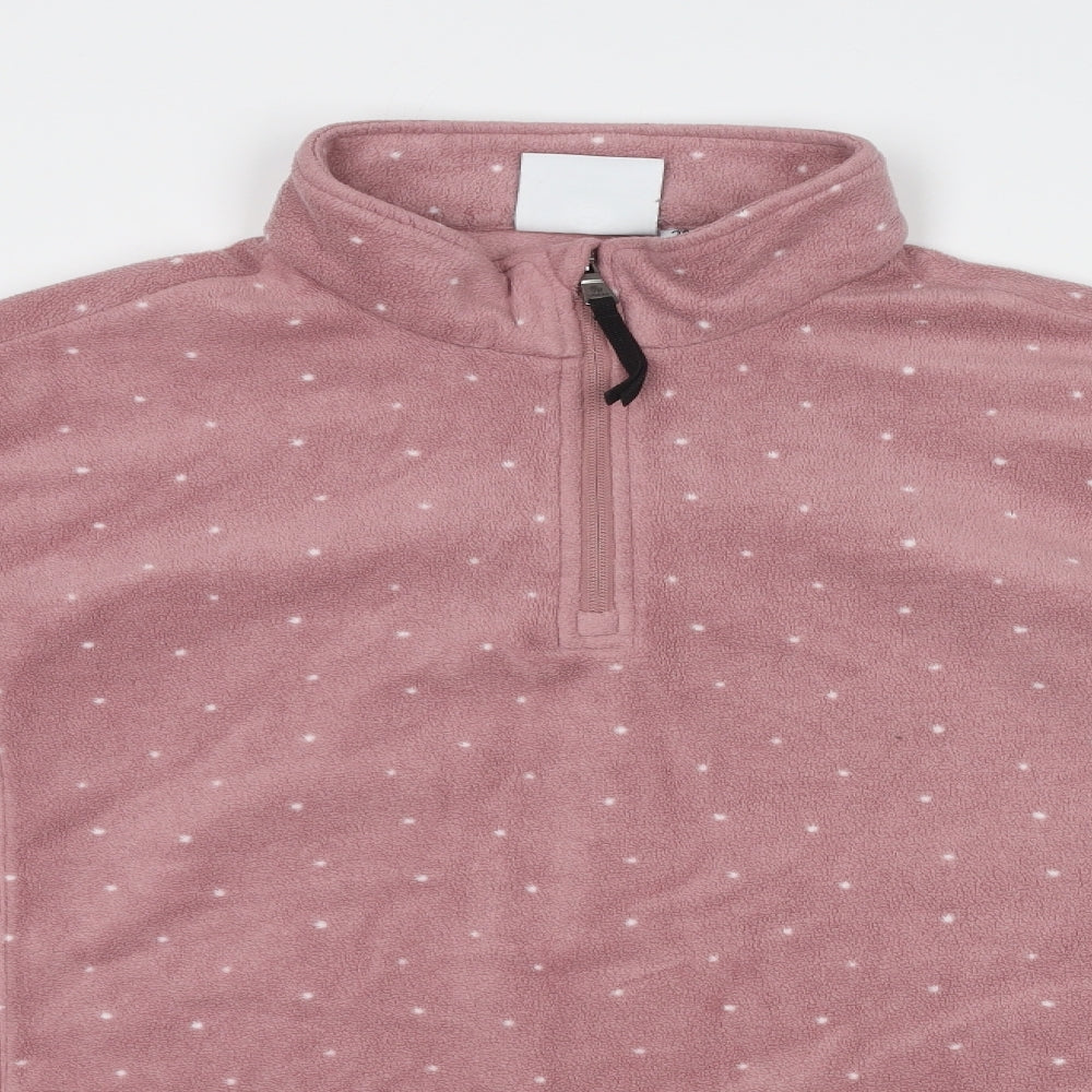 TOG24 Womens Pink Polka Dot Polyester Pullover Sweatshirt Size 20 Zip