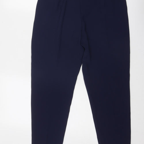 Marks and Spencer Womens Blue Polyester Trousers Size 10 Regular Zip