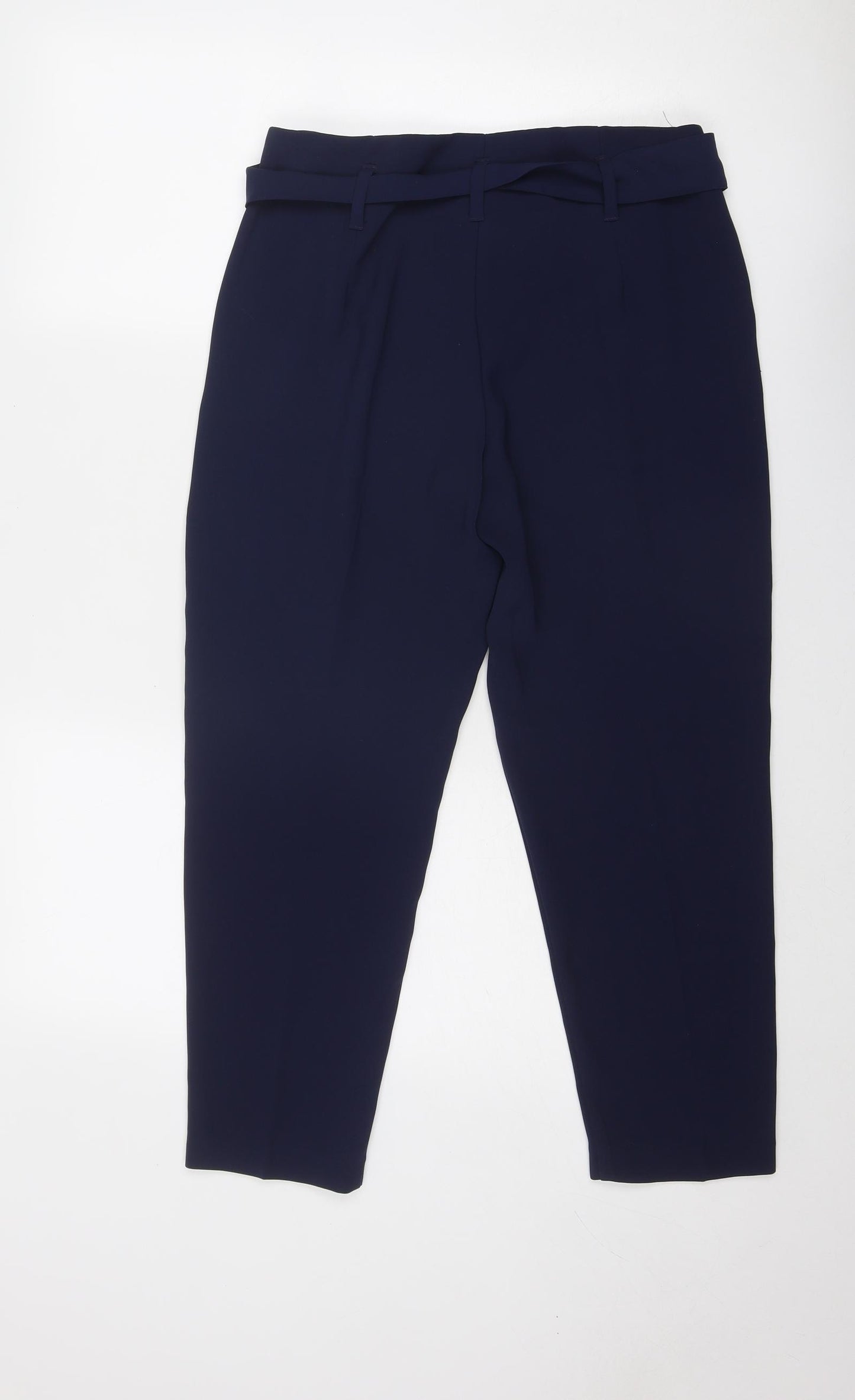 Marks and Spencer Womens Blue Polyester Trousers Size 10 Regular Zip