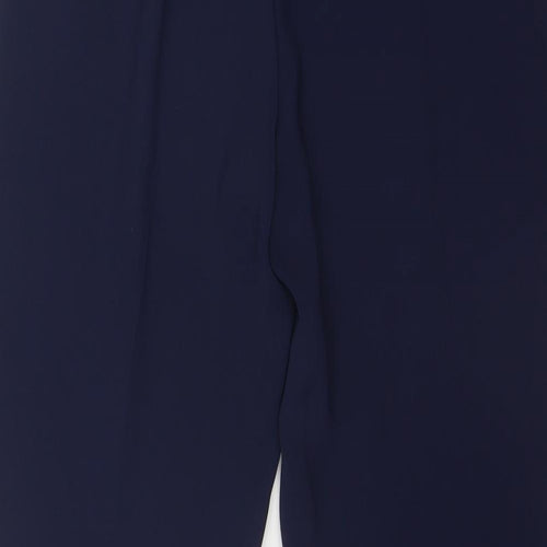 Marks and Spencer Womens Blue Polyester Trousers Size 10 Regular Zip