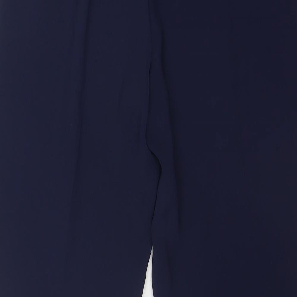 Marks and Spencer Womens Blue Polyester Trousers Size 10 Regular Zip