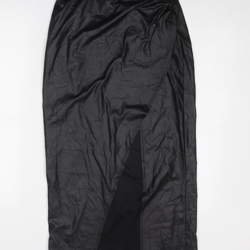ASOS Womens Black Polyester A-Line Skirt Size 10