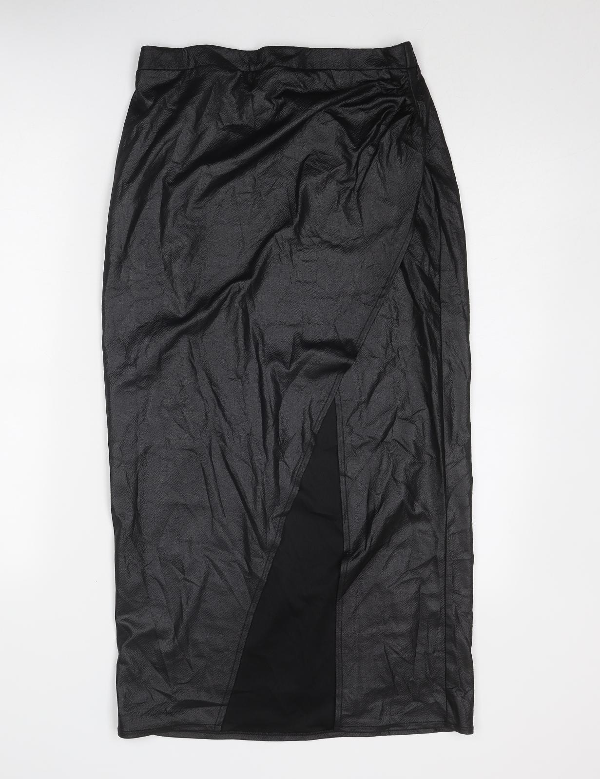 ASOS Womens Black Polyester A-Line Skirt Size 10