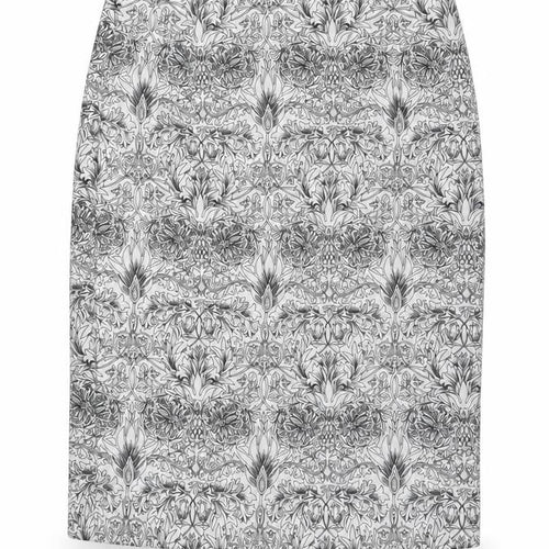 Mango Womens White Geometric Polyester A-Line Skirt Size 30 in Zip