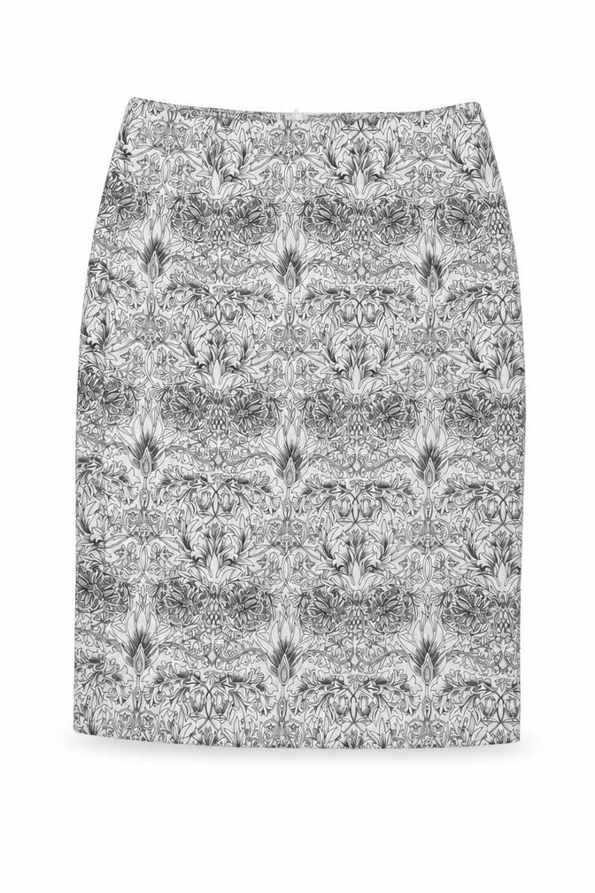Mango Womens White Geometric Polyester A-Line Skirt Size 30 in Zip