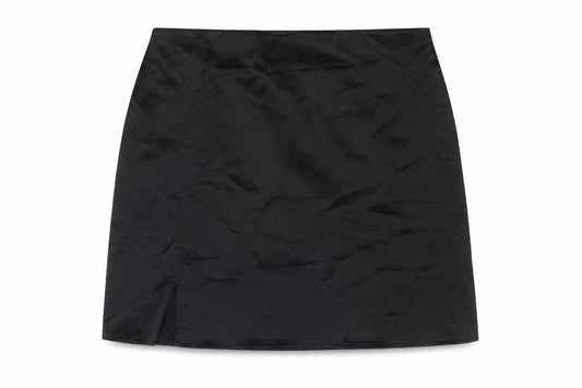 Front view of As You women’s black polyester a-line skirt, size UK 14, zip
