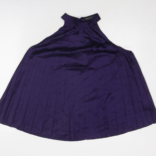 Dorothy Perkins Womens Purple Polyester Basic Tank Size 14 Round Neck