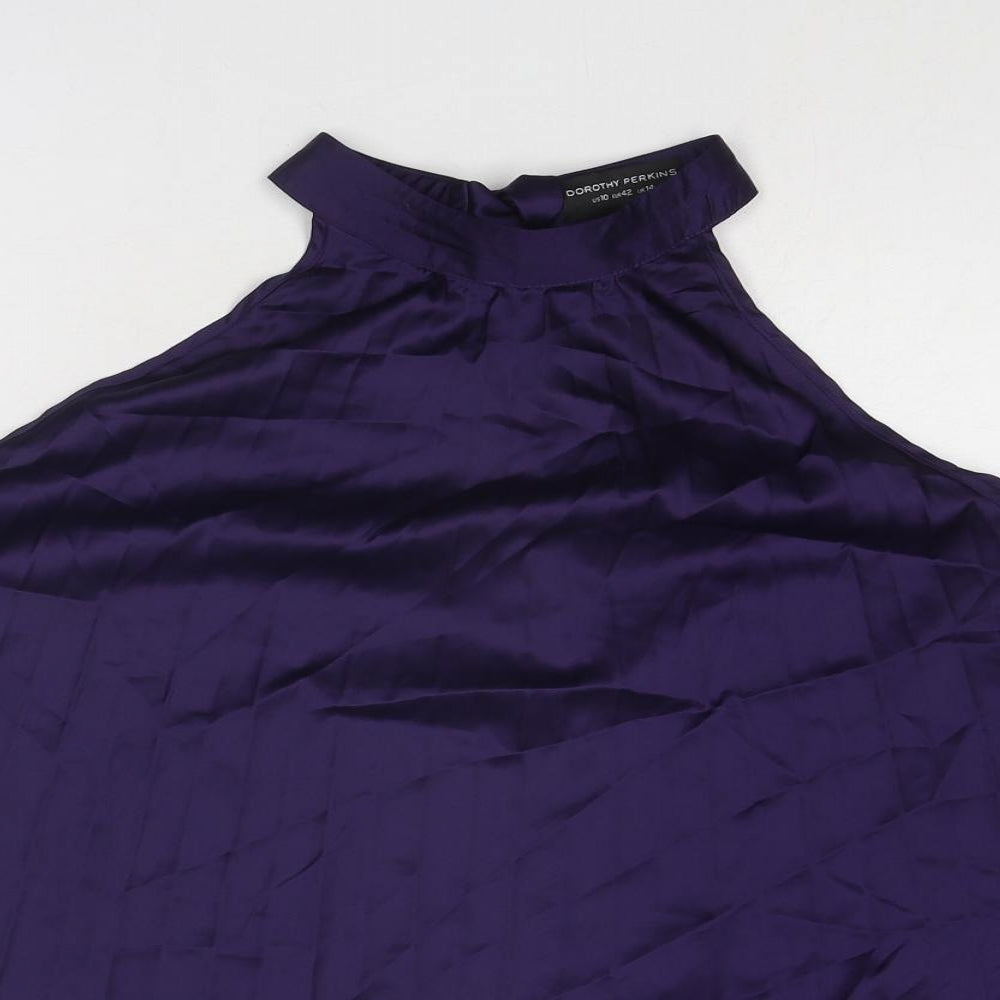 Dorothy Perkins Womens Purple Polyester Basic Tank Size 14 Round Neck