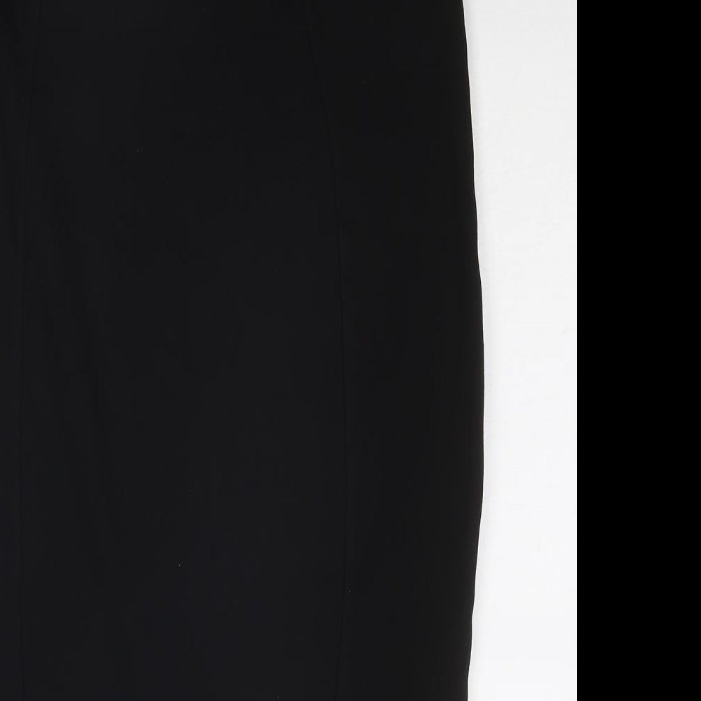 Marks and Spencer Womens Black Viscose Straight & Pencil Skirt Size 16