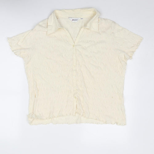 Damart Womens Ivory Cotton Basic Button-Up Size 20 Collared - Textured