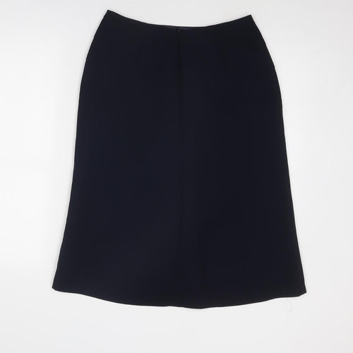 Precis Womens Blue Polyester A-Line Skirt Size 10 Zip