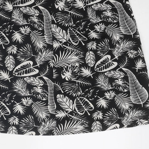 Golddigga Womens Black Geometric Polyester A-Line Skirt Size 12 Zip