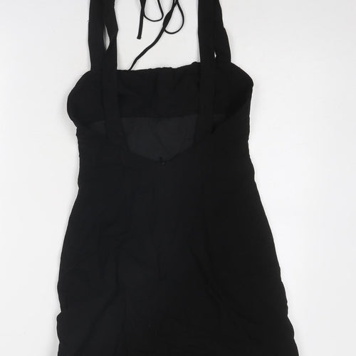 Zara Womens Black Polyester Mini Size XS Square Neck Zip