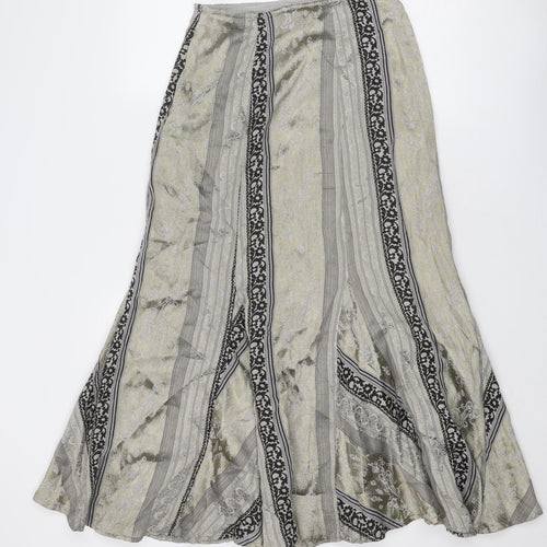 Per Una Womens Multicoloured Geometric Polyester Swing Skirt Size 8 Zip