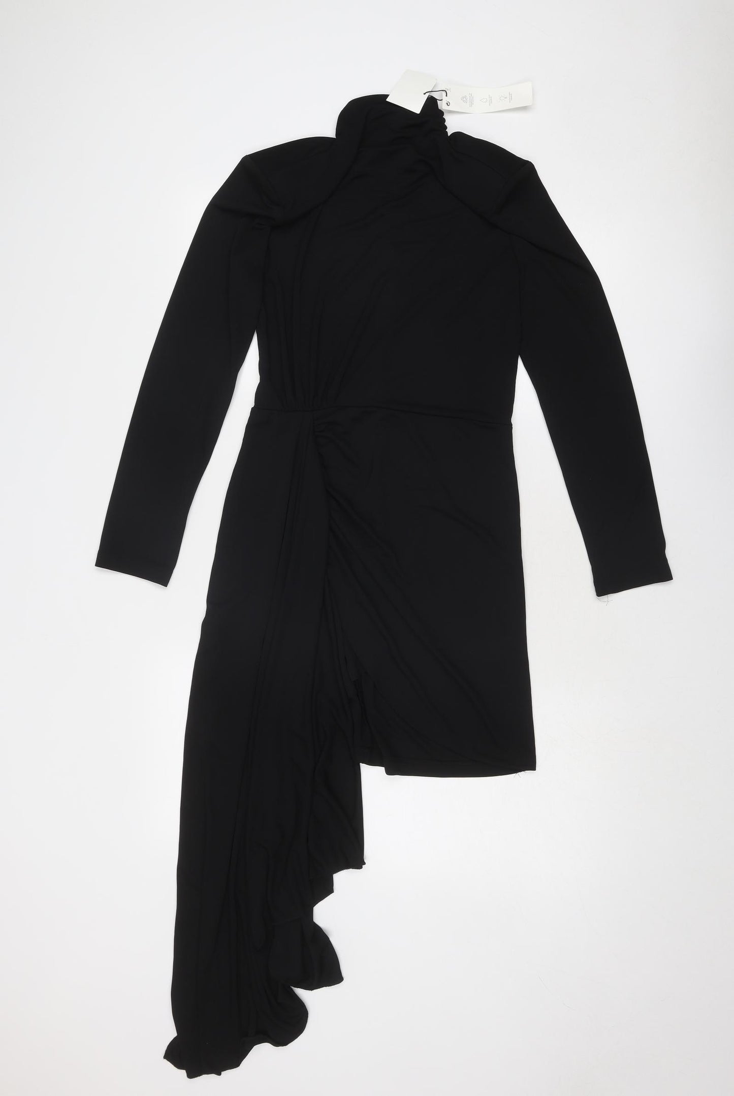 Zara Womens Black Polyester Bodycon Size M High Neck