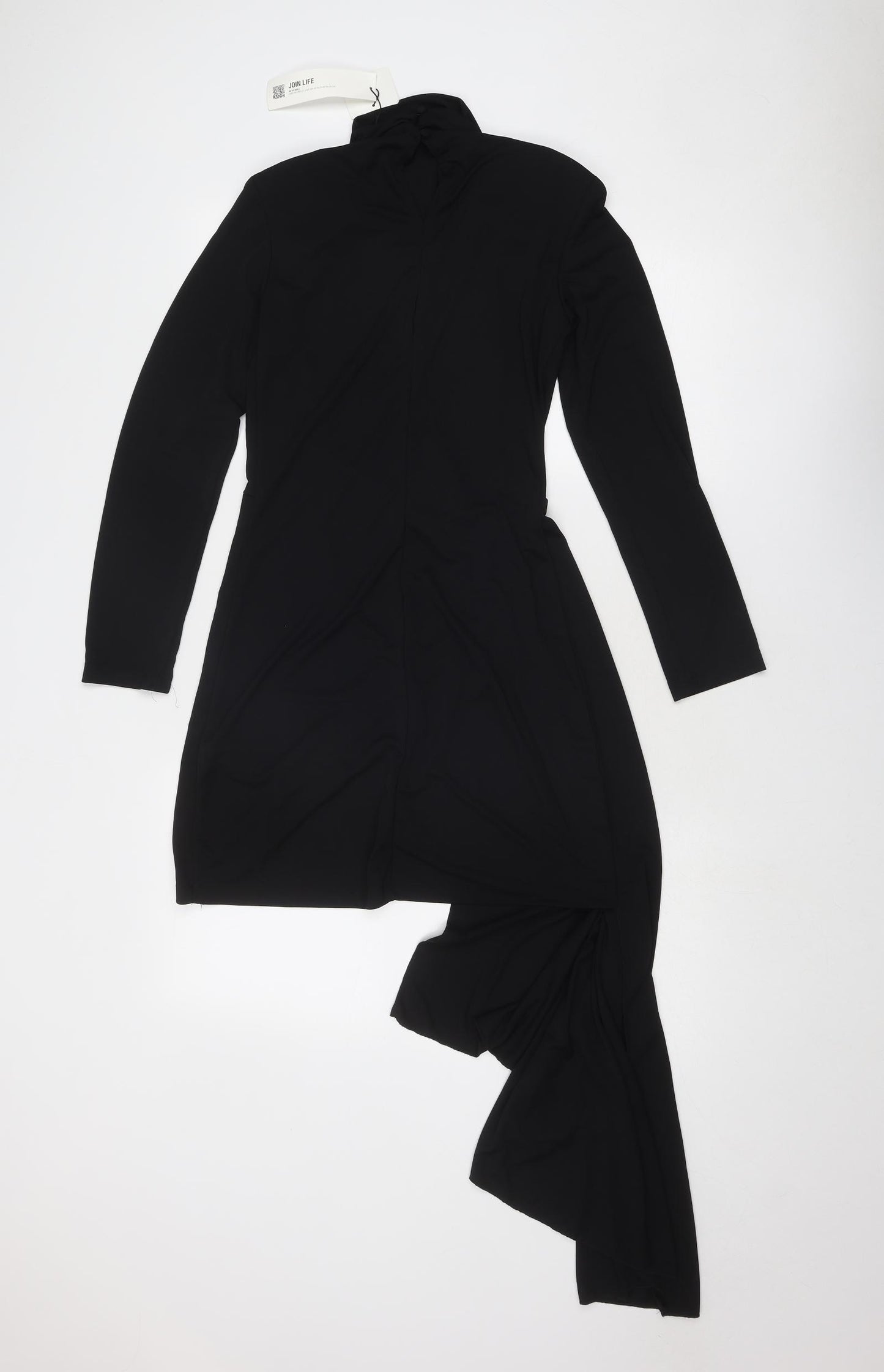 Zara Womens Black Polyester Bodycon Size M High Neck