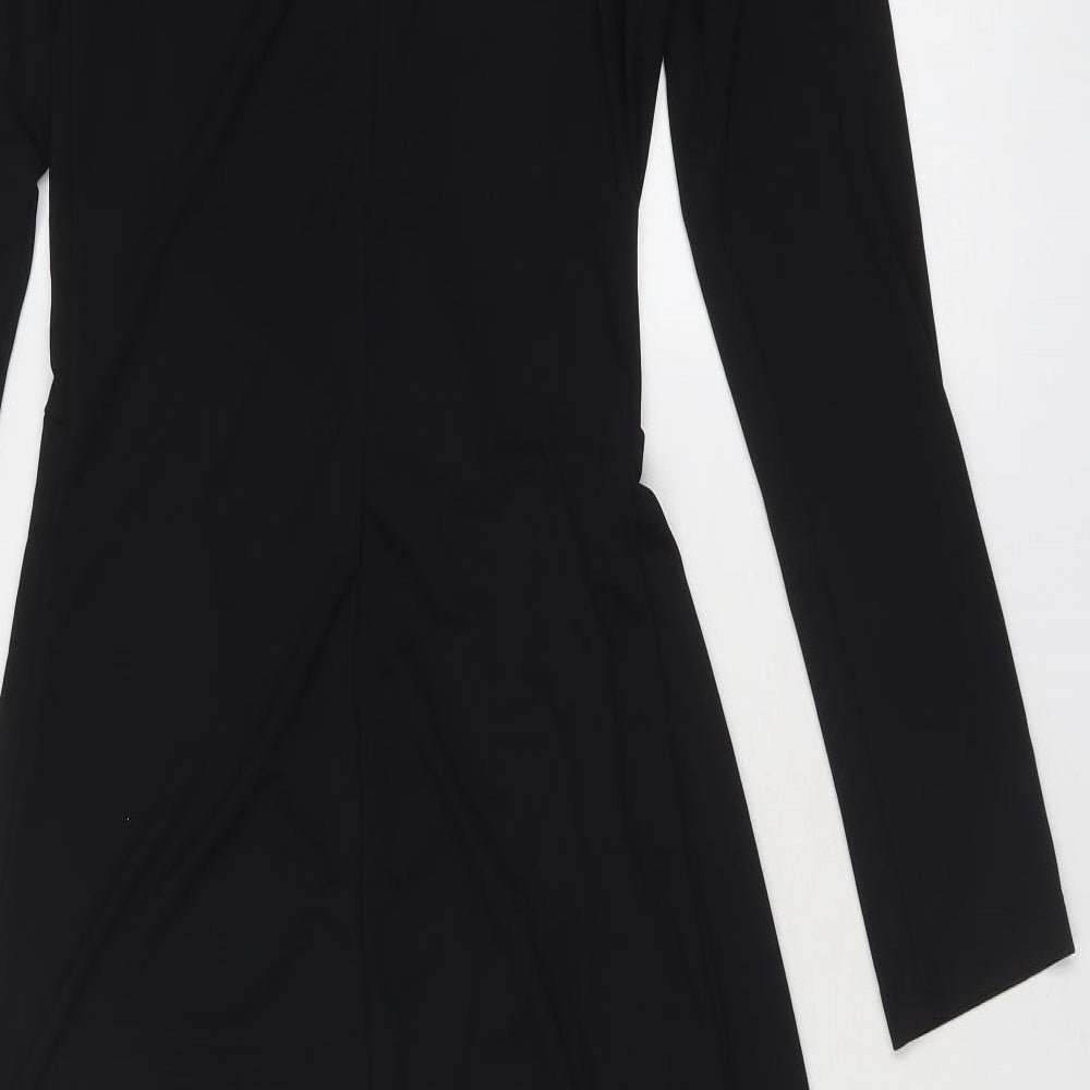 Zara Womens Black Polyester Bodycon Size M High Neck