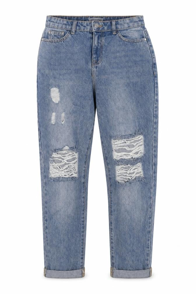 Urban bliss Womens Blue Cotton Mom Jeans Size 8 Regular Zip