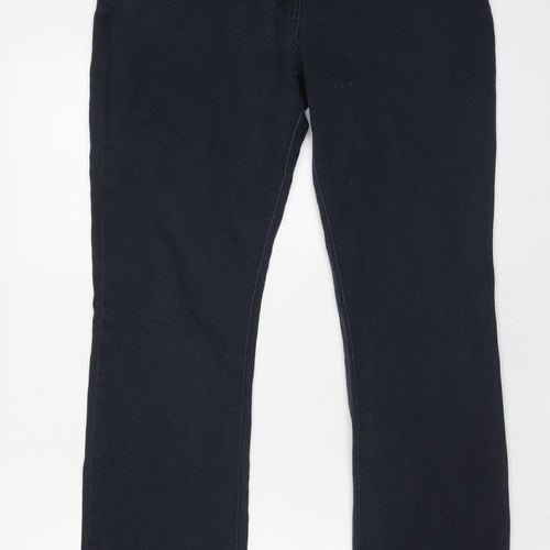 M&Co Womens Blue Cotton Skinny Jeans Size 14 Regular Zip