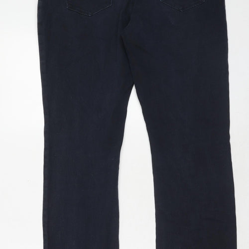 M&Co Womens Blue Cotton Skinny Jeans Size 14 Regular Zip