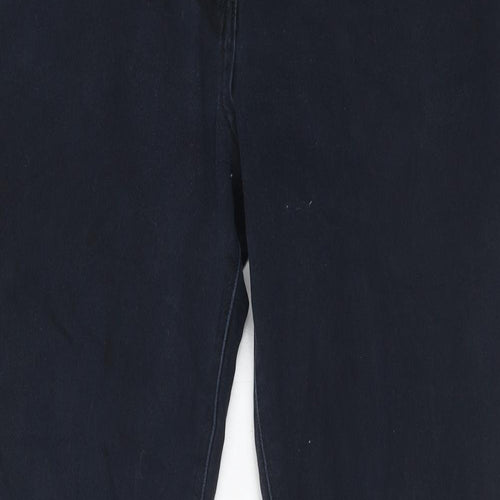 M&Co Womens Blue Cotton Skinny Jeans Size 14 Regular Zip